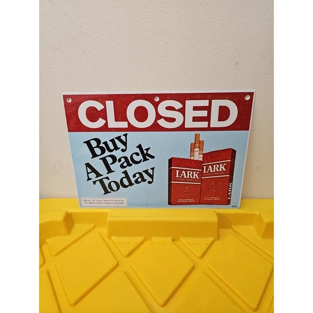 Lark Cigarette Open-Closed Display Sign 7x10 Rare Find